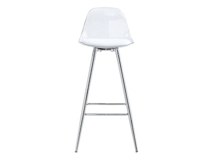 Chaise de bar transparente lot de 2 avec dossier ergonomique repose-pieds structure métal silver TYNQER