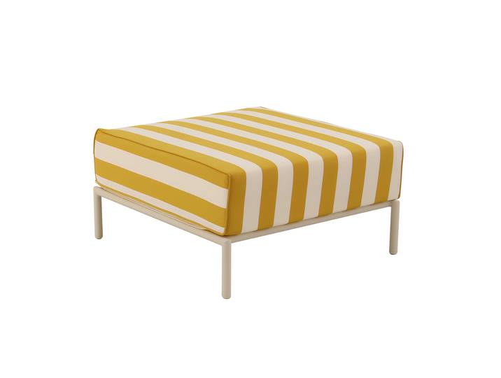 Oviala - Pouf rayé pour salon de jardin modulable