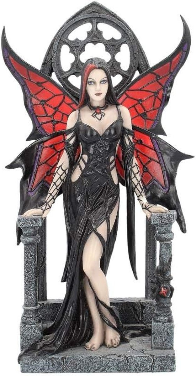 Aracnafaria Figuur - Handgeschilderd Gothic Beeldje voor Tafeldecoratie - Zwart - Hoogte: 23 cm