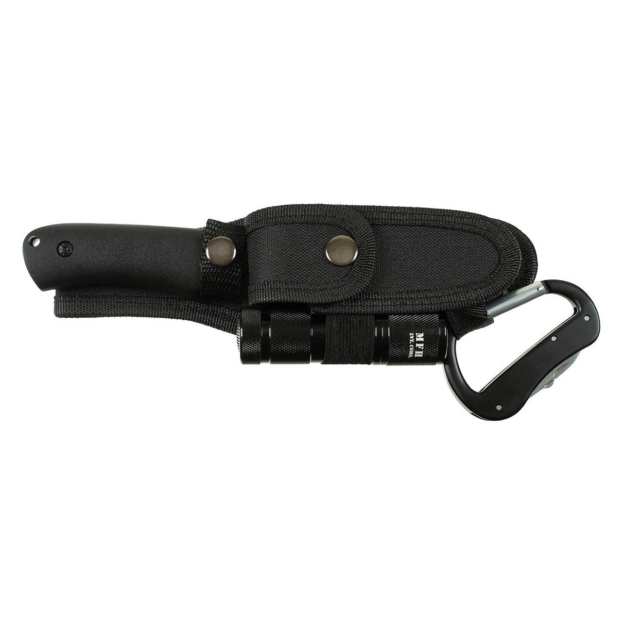 Mfh Messerset mit LED und Nylon-Scheide schwarz (45451A)