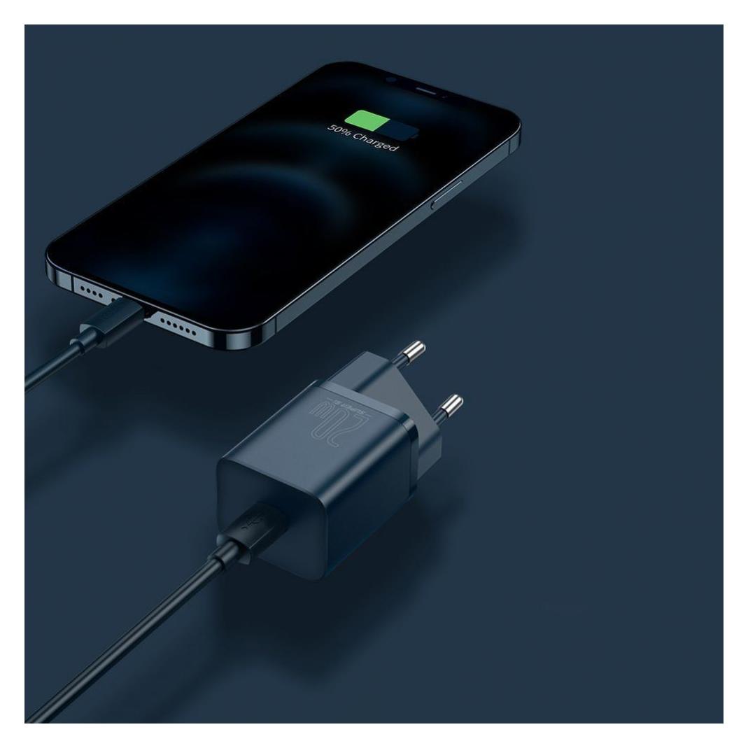 Baseus Super Si Set Quick Charger (20 W, 1 Port) (TZCCSUP-B03)
