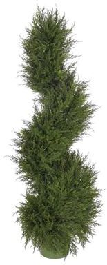 House of Silk Flowes Faux Juniper Spiral Topiary
