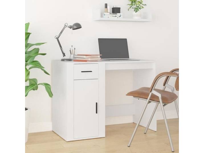 PAL-Bureau Blanc 100x49x75 cm Bois d'ingénierie-PAL816784
