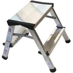 Vago-Tools Leiter Trittleiter Klappleiter zweiseitige Haushaltsleiter 2 x 2 Stufen