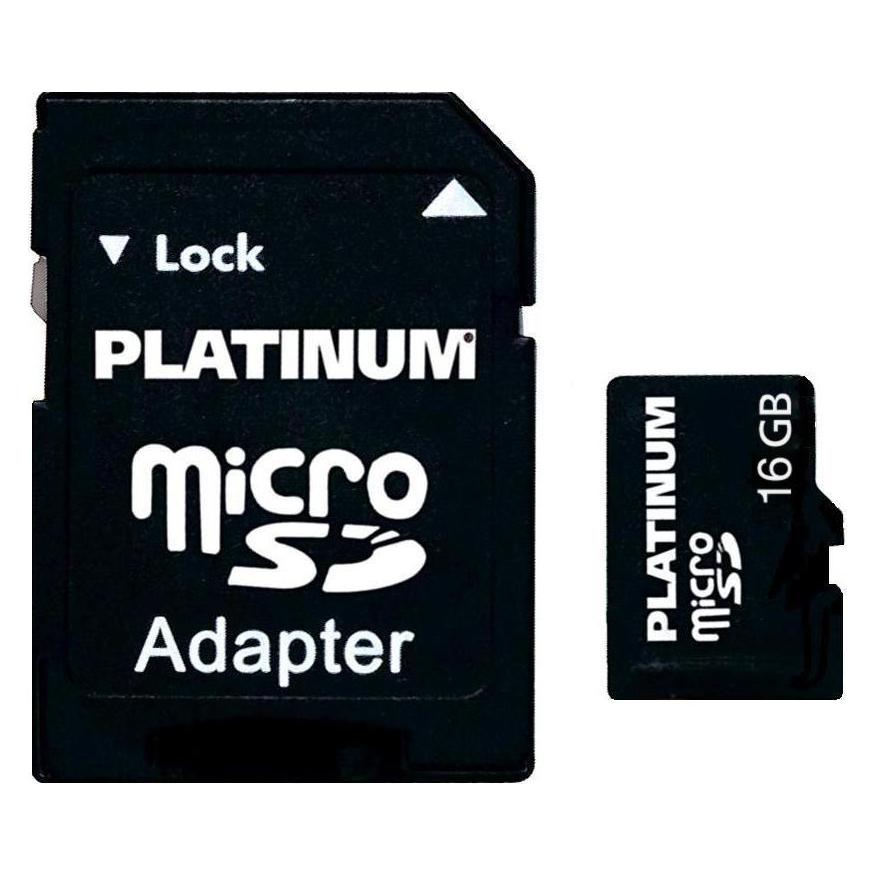 Platinum 16 GB MicroSDHC Card Class 6 + SD Adapter retail (16 GB, microSDHC) (177307)