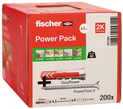 Fischer 577155 Universaldübel 30 mm, 40mm 6mm 200St.
