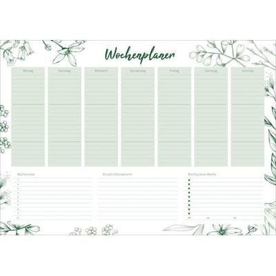 Schreibunterlage Design mit Wochenplan
