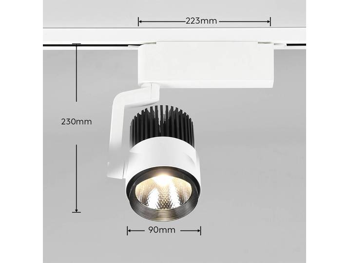 Trio Lighting LED-Schienenspot Radiator für DUOline, weiß matt, CCT Radiator, dimmbar, weiß / opal, für Wohn- / Esszimmer, Metall, Modern, Schienensysteme