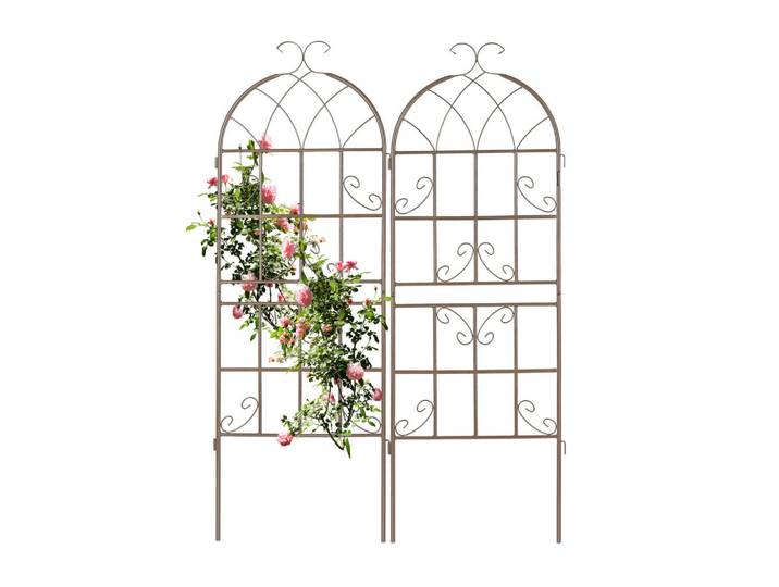 Relaxdays Rankgitter Braun 2er-Set Eisen, Metall, 50x150x2 cm, Dekoration, Gartendeko, Rankgitter