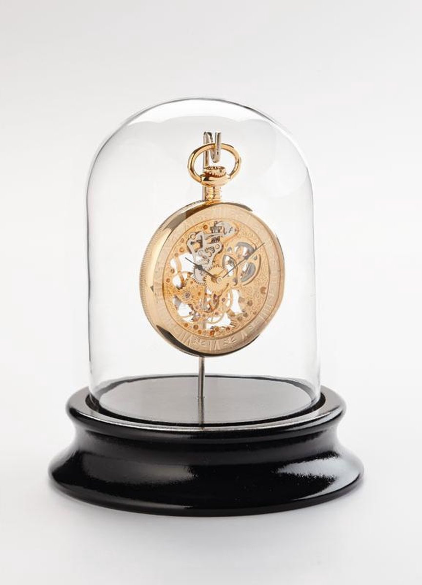 Glazen Zakhorloge Stolp met Zwart Houten Voet