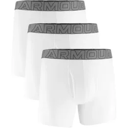 3er Pack UNDER ARMOUR Performance Cotton Solid 6" Boxershorts Herren 100 - white XS
