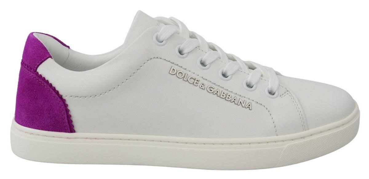 Dolce & Gabbana Witte Suède Leren Lage Sneakers