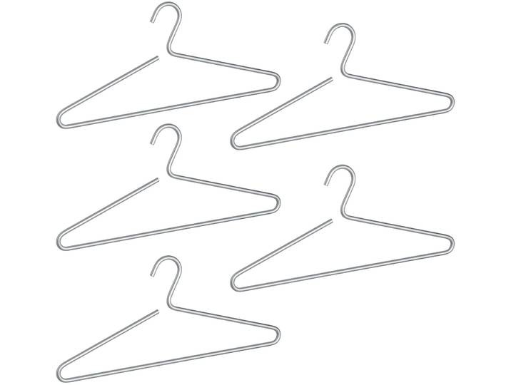 Kleiderbügel WENKO Modell Lux , silber (silberfarben), B:42cm H:19cm T:0,8cm, Aluminium, Kleiderbügel, Kleiderbügel, Garderobenbügel aus Aluminium, minimalistisches Design