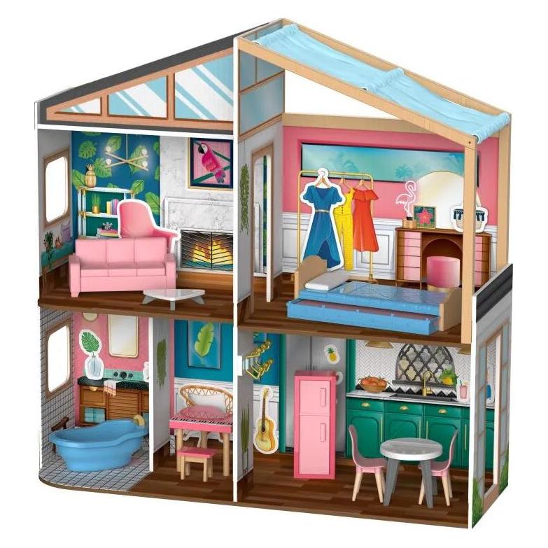 KidKraft DESIGNED BY MEâ¢: Puppenhaus mit Zubehör und Magneten (10154-MSN)