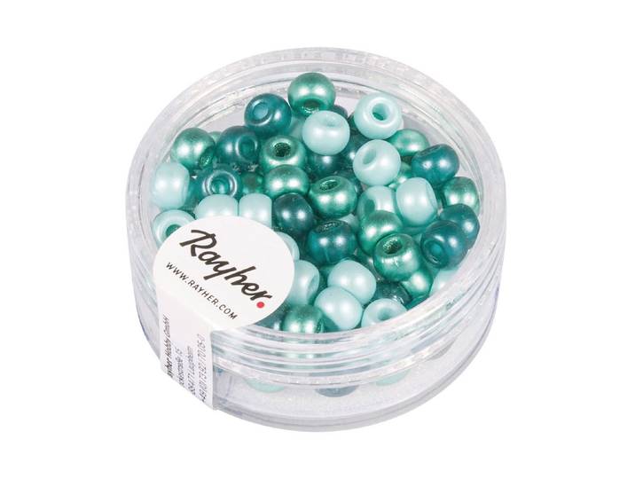 Rayher Rocailles-Mix mit Grossloch ⌀ 5.5 mm 80 Stück