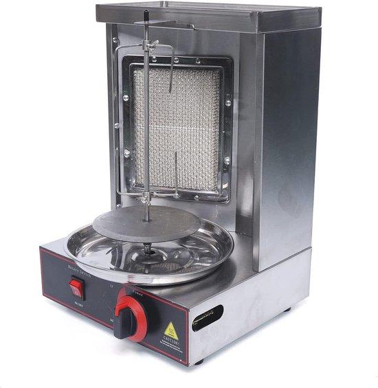 Famanu Döner Grill Gasmachine - Edelstahl, Vertikal, Kebabs und Gyros Grill - Tischmodell 220V