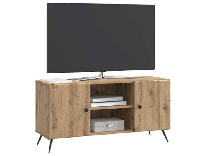 GKHPYURE TV-Schrank Eiche Handwerk 102 x 34,5 x 50 cm Technisches Holz, 2 Türen, Einlegeboden, max. Belastung 60 kg, für Wohnzimmer