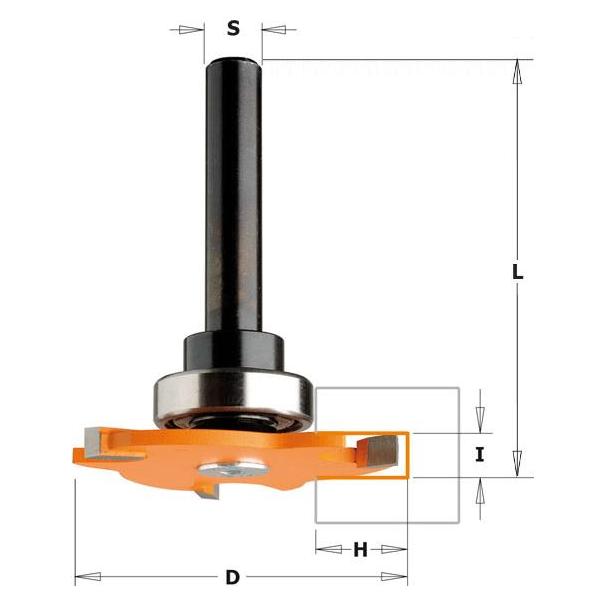 CMT 923.330.11A 3 mm Scheibenfräser mit Lager + Spindel ohne Kontermutter 8 mm-Schaft (58029016)