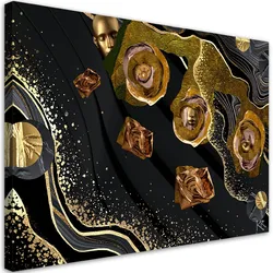WANDBILD goldene gesichte abstrakt