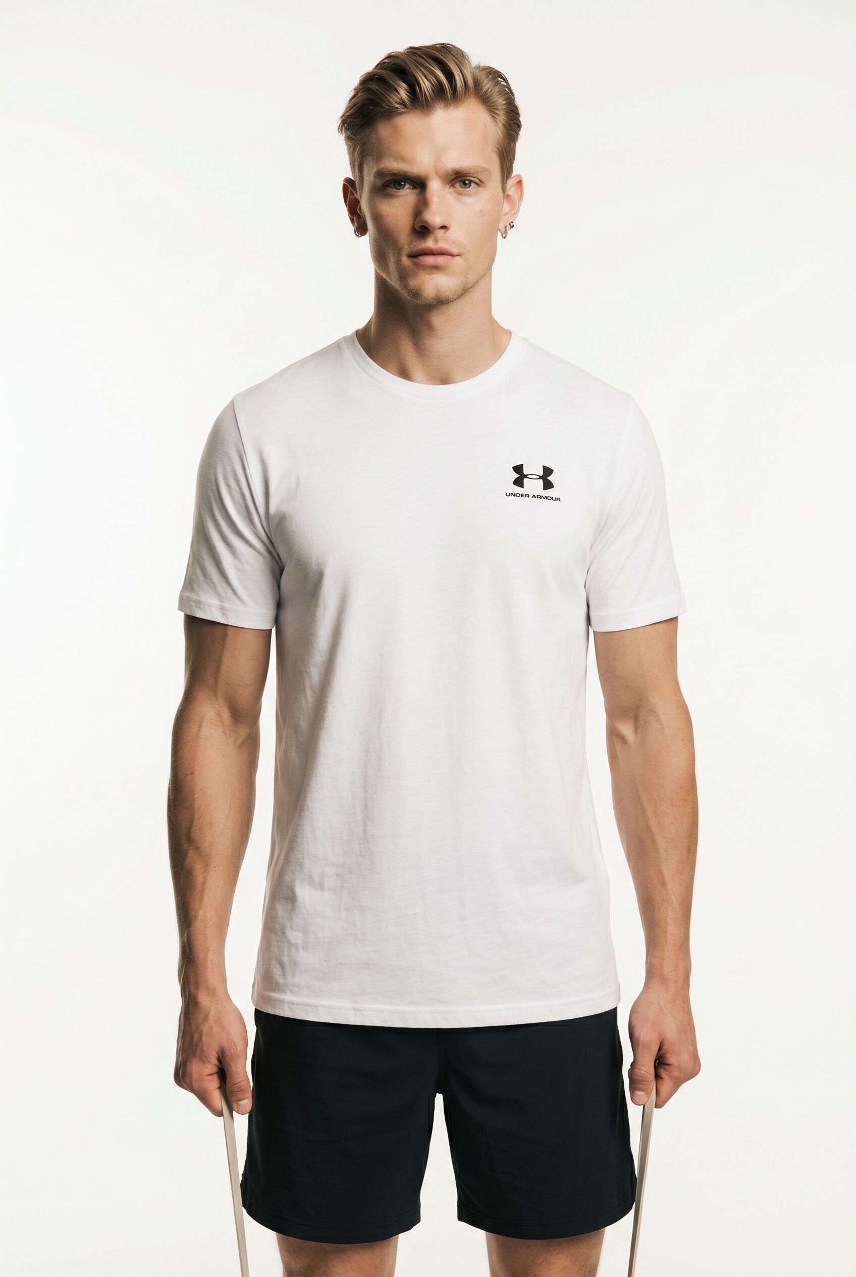 Under Armour "UA M SPORTSTYLE LC SS" kurzärmliges Design, mit Rundhalsausschnitt, gerader Abschluss weiß S