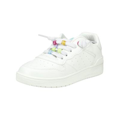 Sneaker GEOX "Geox Sneaker Lederimitat", Mädchen, Gr. 38, weiß, Lederimitat, Schuhe Sneaker