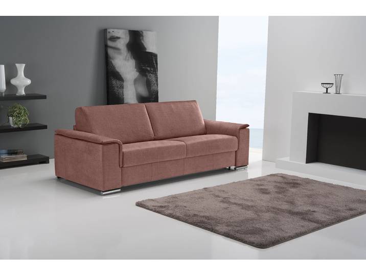 Schlafsofa EGOITALIANO Cecilia, modern & elegant, erstklassiger Sitzkomfort, Dauerschläfer , braun (cedar wood), B:234cm H:85cm T:102cm, Sofas, Schlafsofa, inkl. Matratze und hochwertigem Metallbettrahmen, toller Schlafkomfort