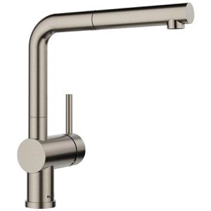 BLANCO Küchenarmatur LINUS-S, satin platinum, Hochdruck, 140° schwenkbar, ausziehbarer Auslauf