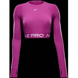 NIKE Damen Shirt Pro Dri-FIT verkürztes Longsleeve, Größe L in Lila Lila