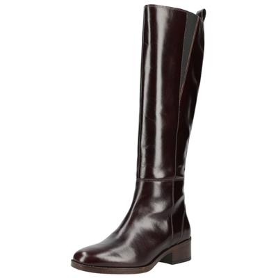 Stiefel GEOX "Geox Stiefel Glattleder", Damen, Gr. 38, braun (dunkelbraun), Glattleder, Schuhe Stiefel