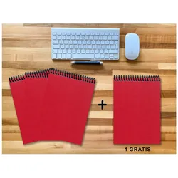 E & Z, Heft + Block, A 4 Notizblock - Set, 3+1 gratis, Luxury 80 Seiten ROT JUPITER GLITTER-OPTIK, blanko (A4, Blanko)