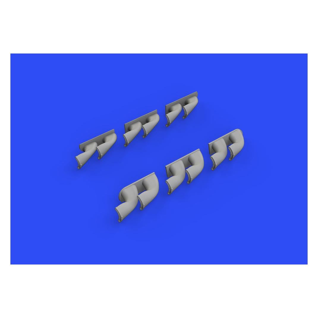 Eduard P-40 exhaust stacks fishtail f.Hasegawa (632139)
