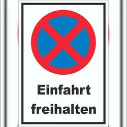 HB-Druck Parken verboten Einfahrt freihalten Aufkleber A6 (105x148mm)