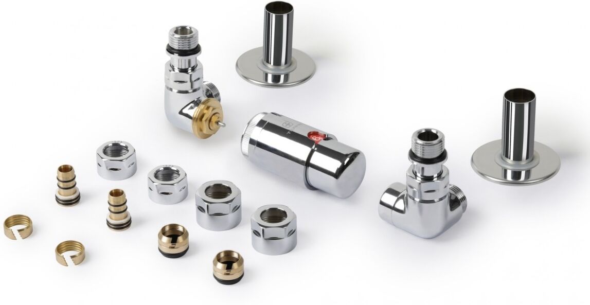 Terma VISION - Set Winkeleck-Thermostatventil rechts, TGETVISIP, freie Farbwahl TGETVISIP