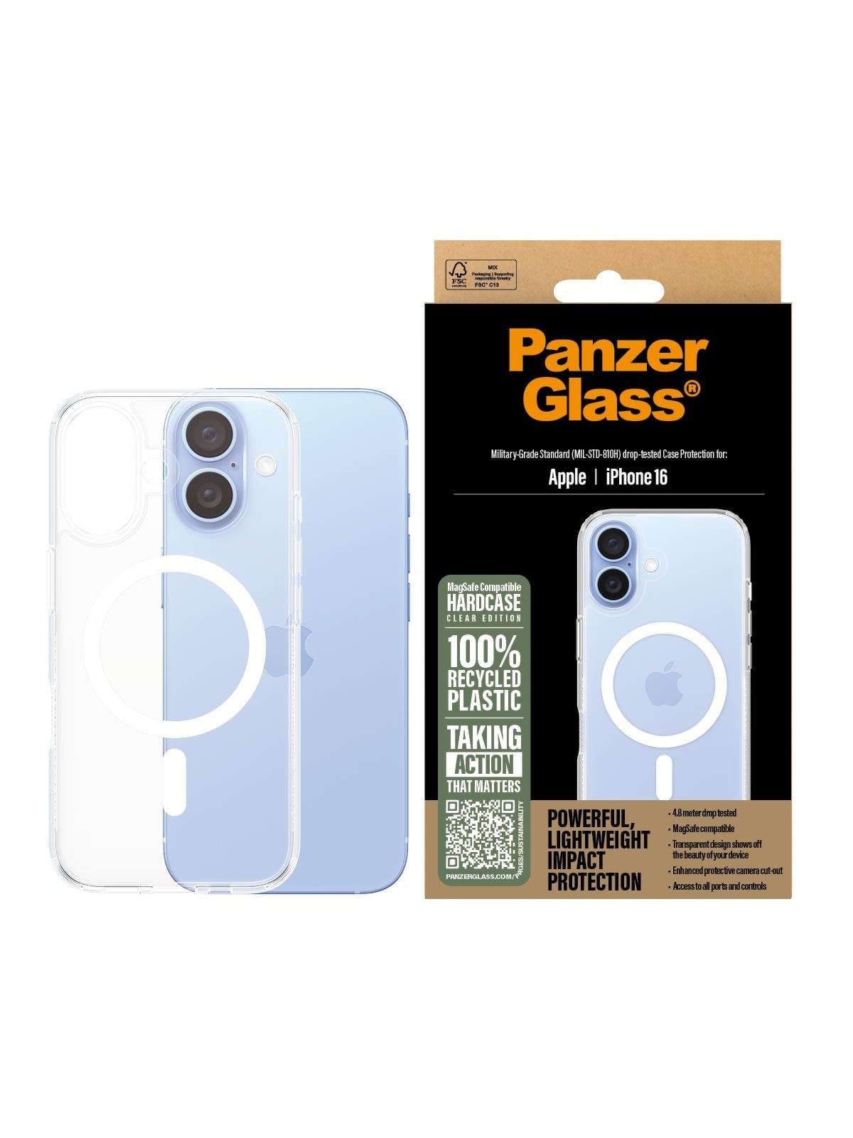 PanzerGlass HardCase White MagSafe iPhone 16