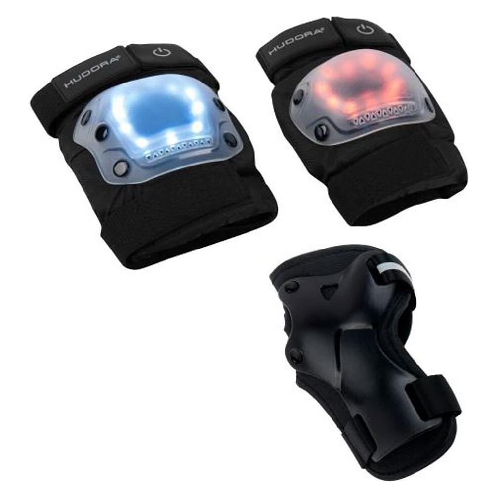 Hudora Protektoren LED (M, Ellbogenschoner, Knieschoner, Einzelstück) (83011/00)