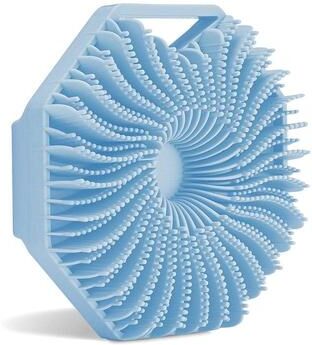 Everyday Crate Silicone Body Scrubber Brush With Strap Hygienic Bath Brush For Gentle Exfoliation & Travel blue