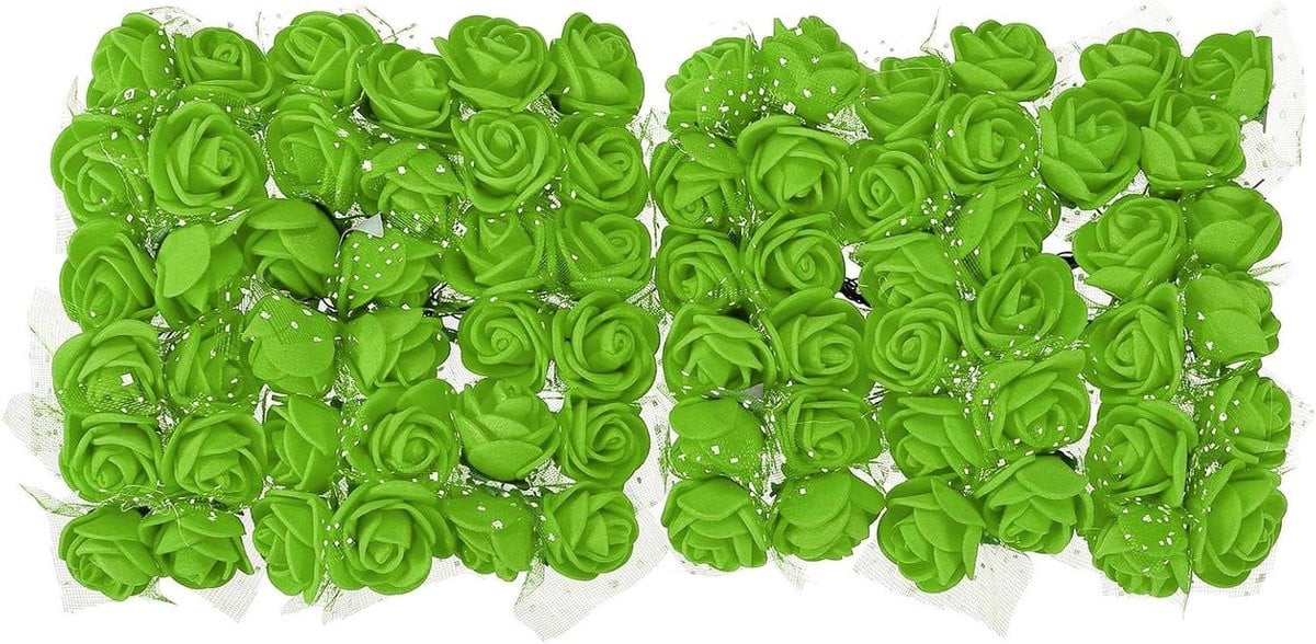 432 stuks Kunstbloemen Rozenkoppen - Mini Nepbloemen voor Bruiloft Decoratie - Groen