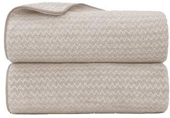 JML Highly Absorbent Chevron Fleece Bath Towel Set of 2 with Hanging Loops