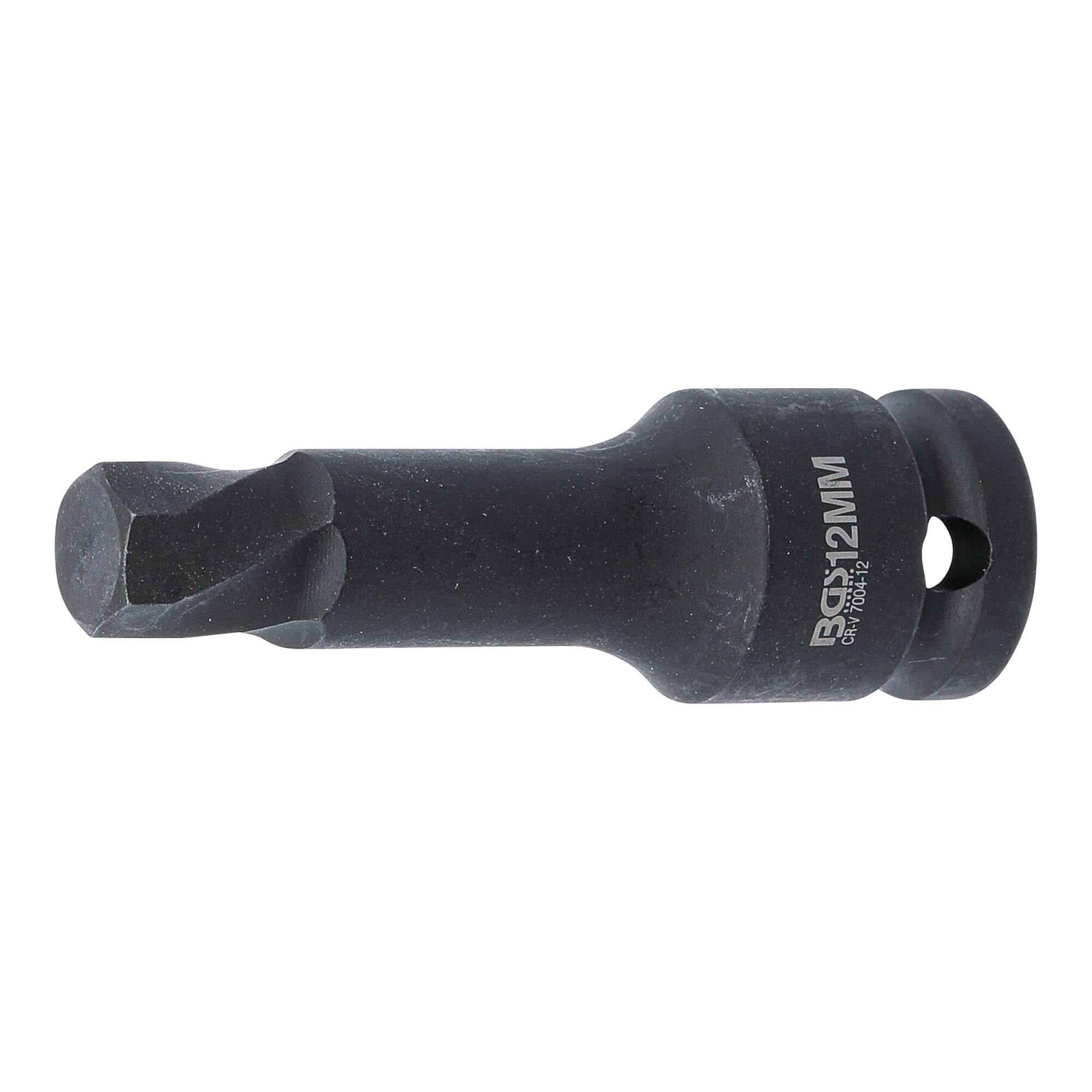 BGS Schraubenausdreher 7004-12, Antrieb Innenvierkant 12,5 mm (1/2"), für defekten Innensechskant 12 mm ; BGS technic)