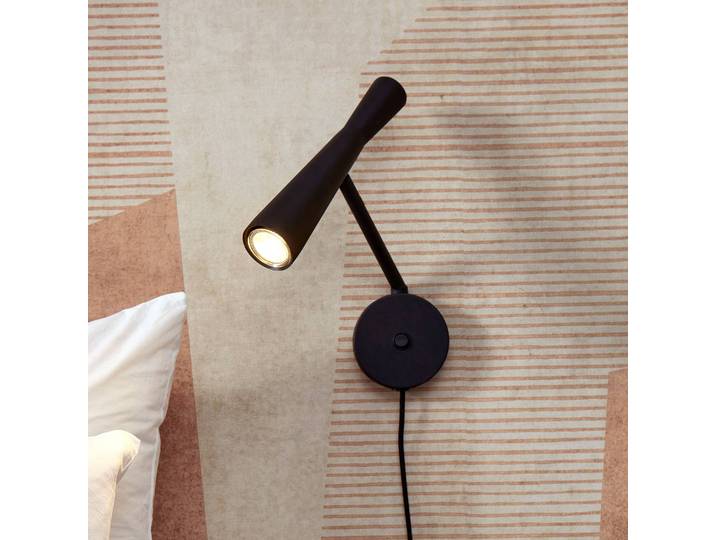 IT´S ABOUT ROMI Wandleuchte Bordeaux, schwarz, für Schlafzimmer, Metall, Modern, Wandlampe