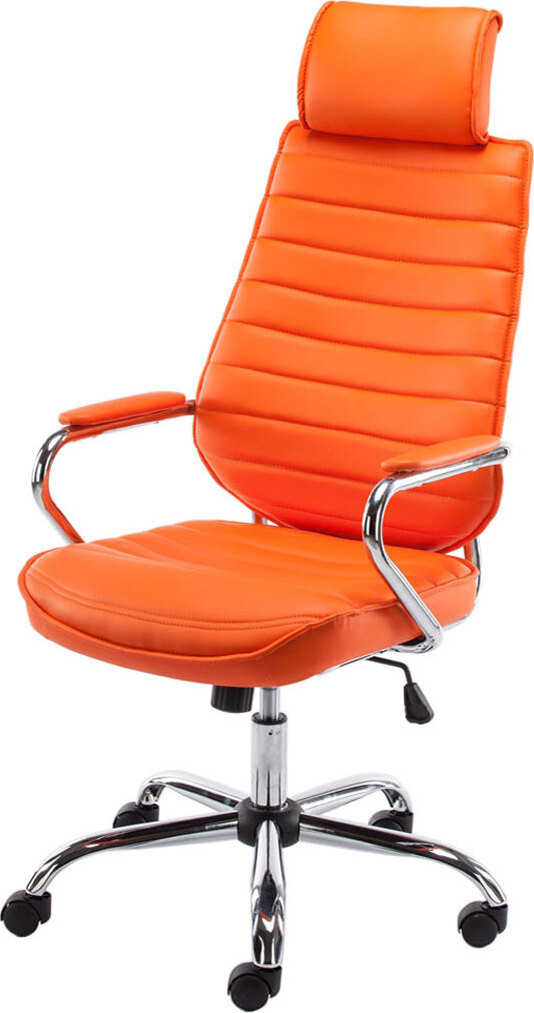 CLP bureaustoel Rako V2 met kunstleer en kantelmechanisme, oranje
