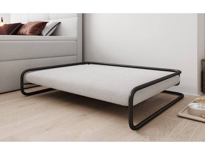 Hundebett Arlo 110×80cm in Bouclé - 110×80 cm - Weiß - Bouclé - Luxusbetten24