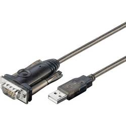 Goobay 95435 USB 2.0 Typ A auf D SUB RS-232 Stecker 9 polig / 1 Mbits USB seriell RS232 Konverter / Transparent / 1,5m