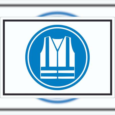 HB-Druck Warnweste benutzen Symbol Aufkleber A9 (37x52mm)