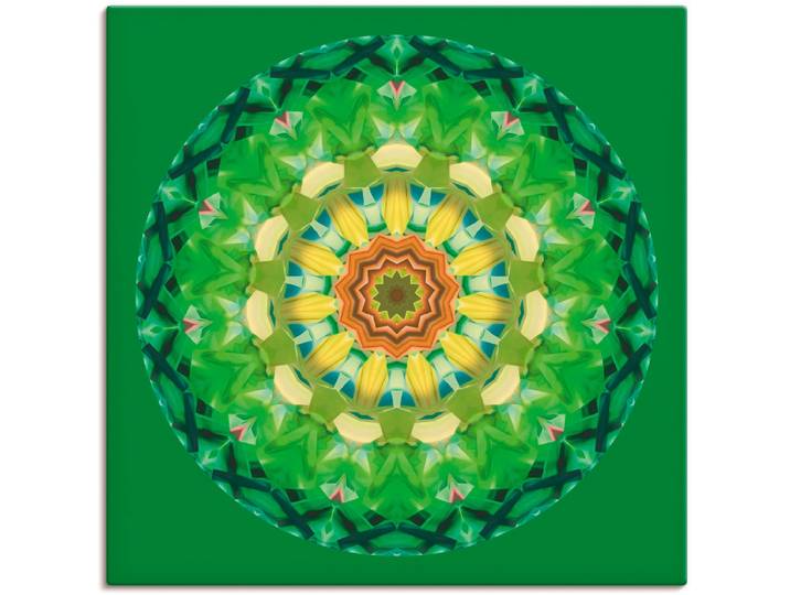 Leinwandbild ARTLAND Mandala II , grün (farbe bild(er): grün), B:40cm H:40cm, Bilder, Leinwandbild, auf Holzrahmen gespannt