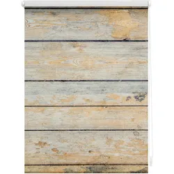 Lichtblick Rollo Klemmfix, ohne Bohren, Verdunkelung, Bretter Shabby - Braun