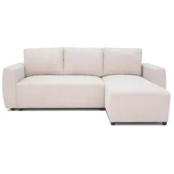 Casapy, Sofa + Bettsofa, Reversible Cabrio Corner Sofa 3-4 Place Pharell - beige gerippt (Ecksofa)