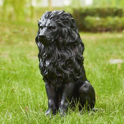 Glitzhome MGO Vintage Sitting & Lying Lion Guardian Garden Statue Porch Sculpture Indoor Outdoor