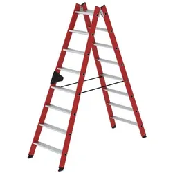 Stufen-Stehleiter beidseitig begehbar GFK / Alu 2x8 Stufen