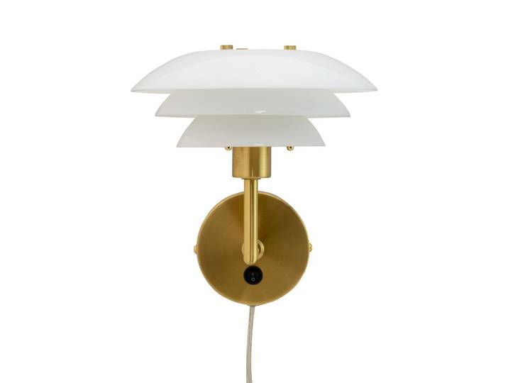 DL20 Applique Murale Opal/Brass - Dyberg Larsen - Salon / séjour - Design - Verre - Avec abat-jour